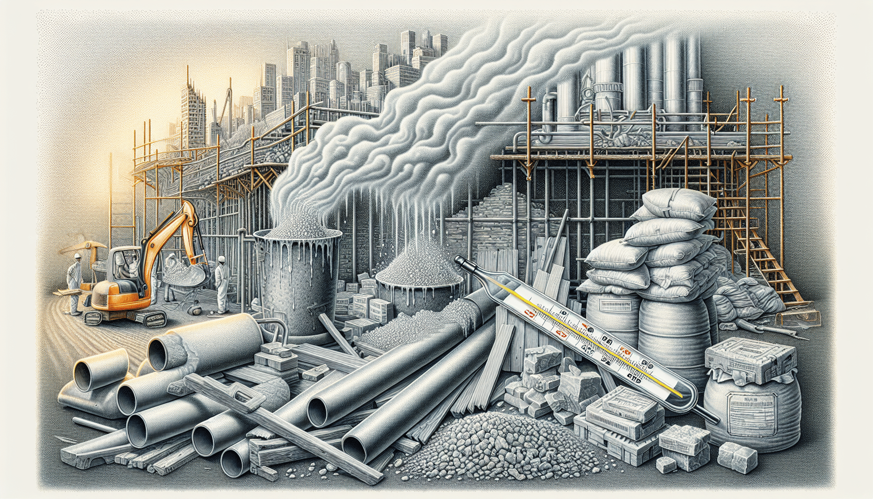 construction site with hazardous materials