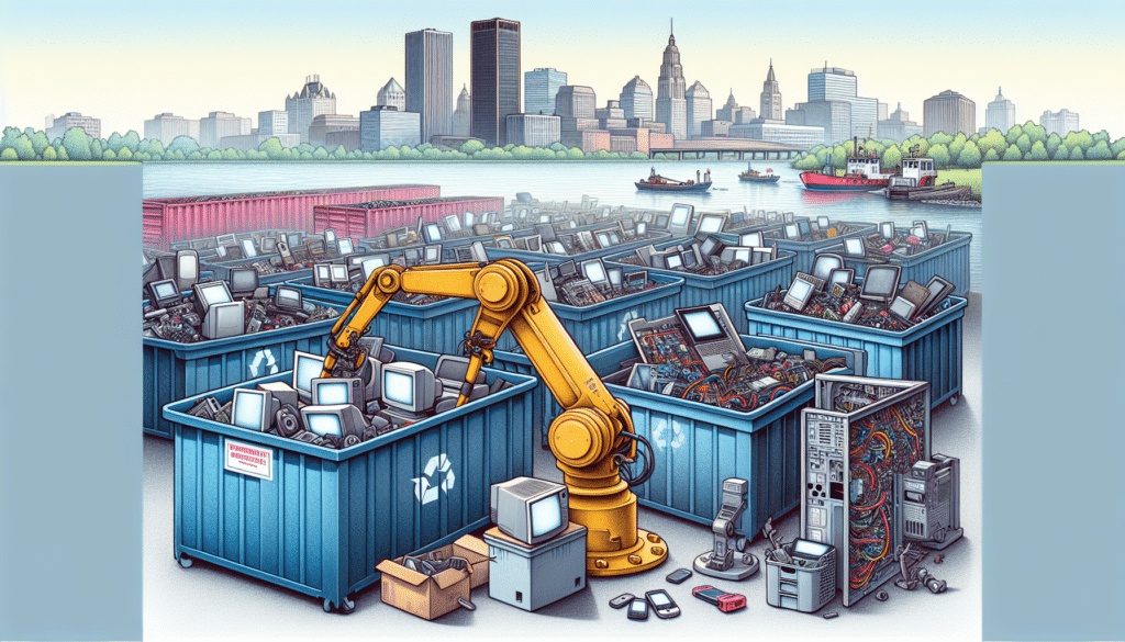 Illustration of electronic devices for recycling in Buffalo, NY