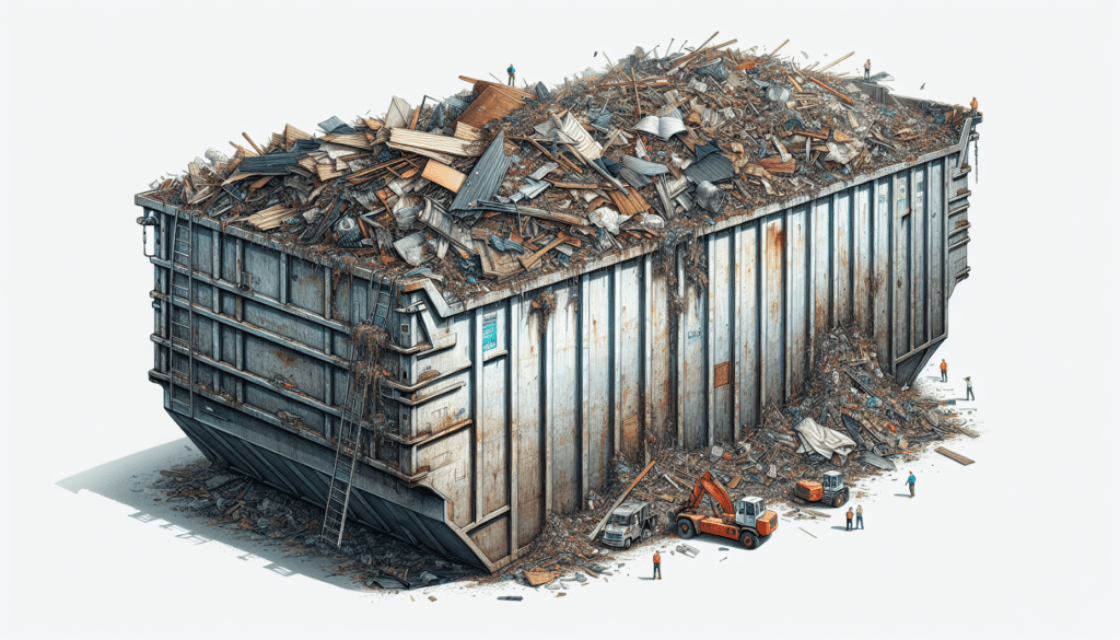 Illustration of a roofing dumpster